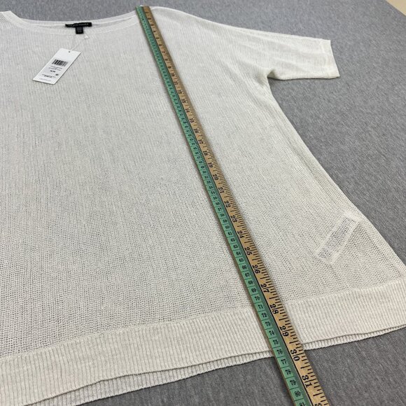 Eileen Fisher Fine Organic Linen Crepe Tunic Top Womens M Ivory Bateau $198 NEW - Picture 13 of 14